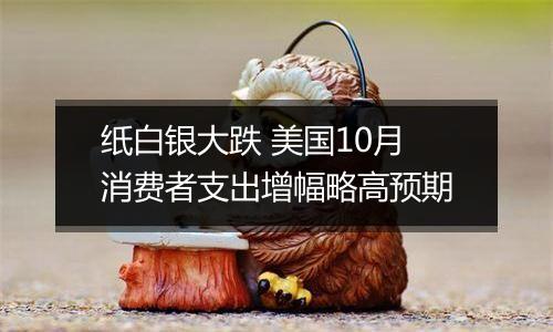 纸白银大跌 美国10月消费者支出增幅略高预期