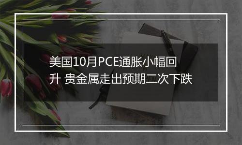 美国10月PCE通胀小幅回升 贵金属走出预期二次下跌