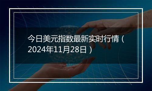 今日美元指数最新实时行情（2024年11月28日）