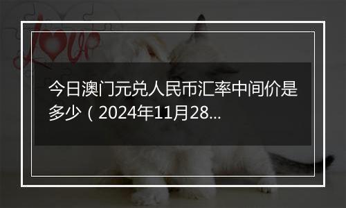 今日澳门元兑人民币汇率中间价是多少（2024年11月28日）