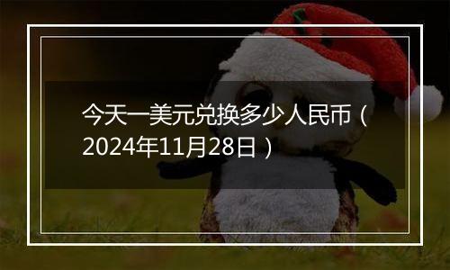 今天一美元兑换多少人民币（2024年11月28日）