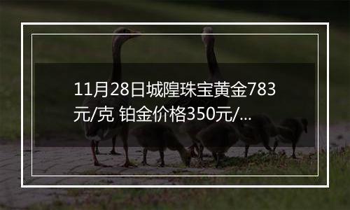 11月28日城隍珠宝黄金783元/克 铂金价格350元/克