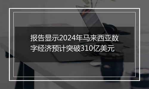 报告显示2024年马来西亚数字经济预计突破310亿美元