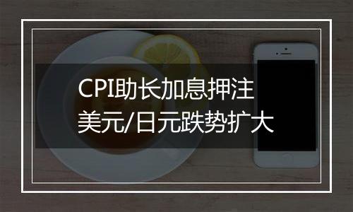 CPI助长加息押注 美元/日元跌势扩大