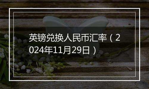 英镑兑换人民币汇率（2024年11月29日）