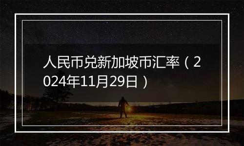 人民币兑新加坡币汇率（2024年11月29日）