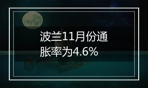 波兰11月份通胀率为4.6%