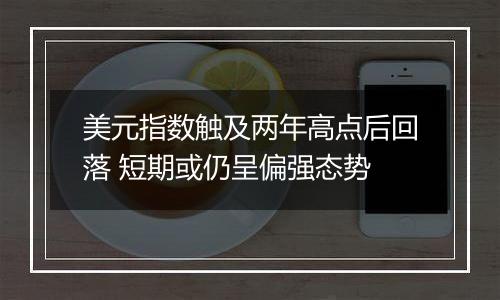 美元指数触及两年高点后回落 短期或仍呈偏强态势