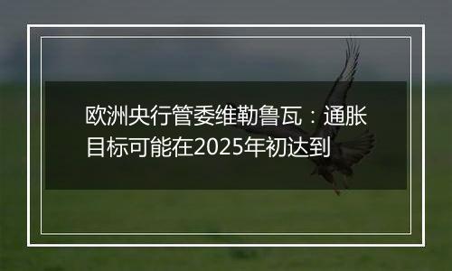 欧洲央行管委维勒鲁瓦：通胀目标可能在2025年初达到