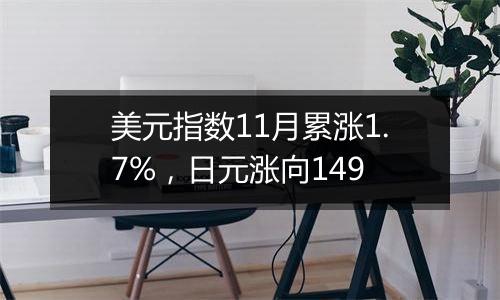 美元指数11月累涨1.7%，日元涨向149