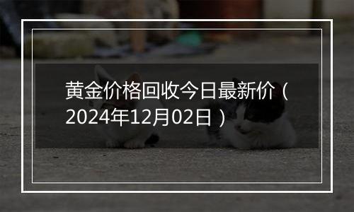 黄金价格回收今日最新价（2024年12月02日）