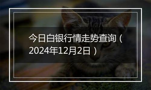 今日白银行情走势查询（2024年12月2日）