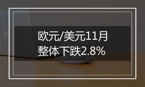 欧元/美元11月整体下跌2.8%