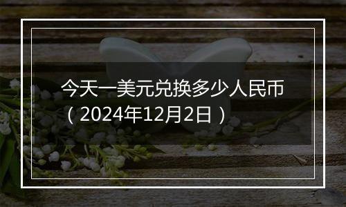 今天一美元兑换多少人民币（2024年12月2日）