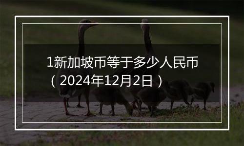 1新加坡币等于多少人民币（2024年12月2日）