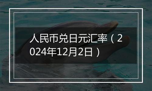 人民币兑日元汇率（2024年12月2日）