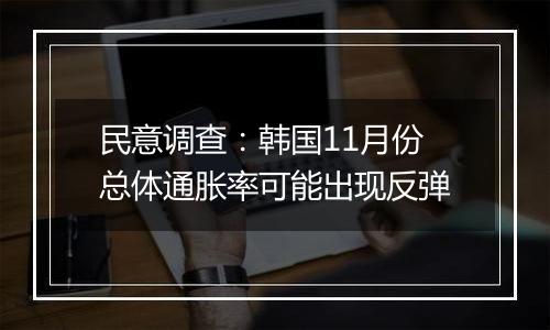 民意调查：韩国11月份总体通胀率可能出现反弹