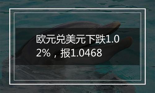 欧元兑美元下跌1.02%，报1.0468