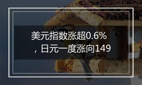 美元指数涨超0.6%，日元一度涨向149