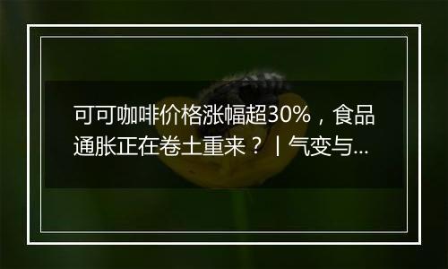 可可咖啡价格涨幅超30%，食品通胀正在卷土重来？丨气变与大宗