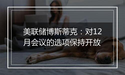 美联储博斯蒂克：对12月会议的选项保持开放