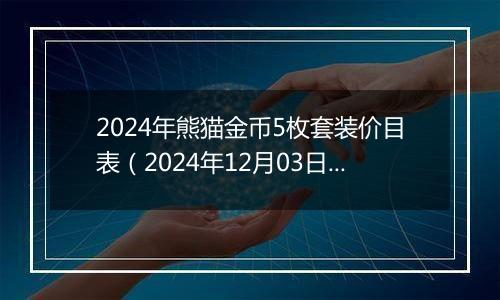 2024年熊猫金币5枚套装价目表（2024年12月03日）