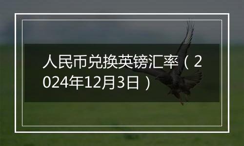 人民币兑换英镑汇率（2024年12月3日）