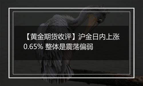 【黄金期货收评】沪金日内上涨0.65% 整体是震荡偏弱