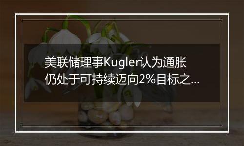 美联储理事Kugler认为通胀仍处于可持续迈向2%目标之路