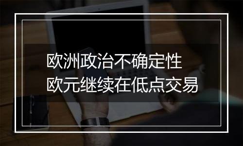 欧洲政治不确定性 欧元继续在低点交易