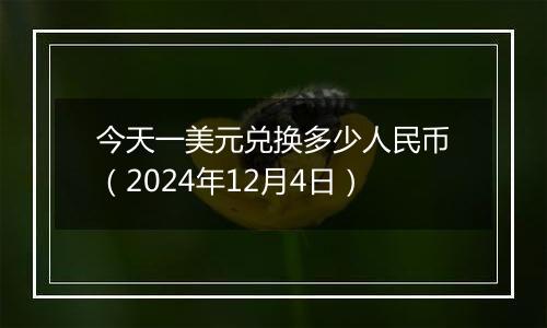 今天一美元兑换多少人民币（2024年12月4日）