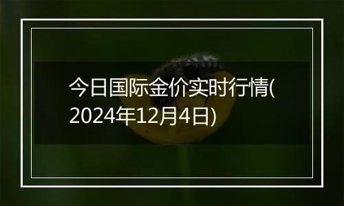 今日国际金价实时行情(2024年12月4日)