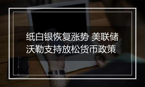 纸白银恢复涨势 美联储沃勒支持放松货币政策