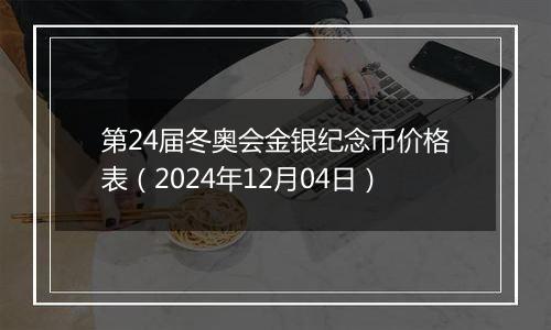 第24届冬奥会金银纪念币价格表（2024年12月04日）