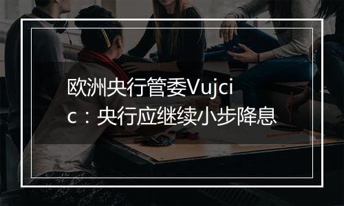 欧洲央行管委Vujcic：央行应继续小步降息