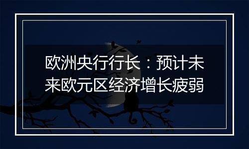 欧洲央行行长：预计未来欧元区经济增长疲弱