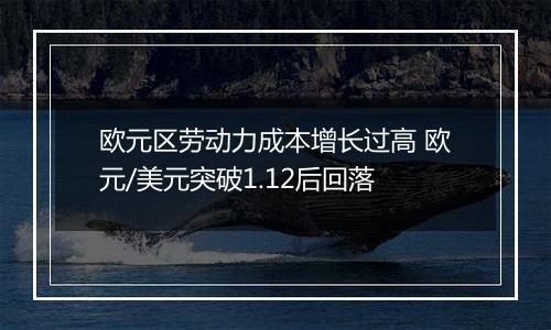 欧元区劳动力成本增长过高 欧元/美元突破1.12后回落