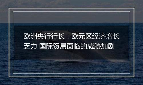 欧洲央行行长：欧元区经济增长乏力 国际贸易面临的威胁加剧