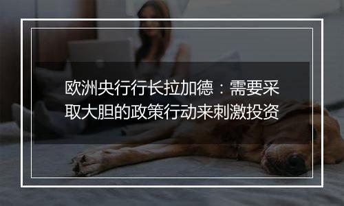 欧洲央行行长拉加德：需要采取大胆的政策行动来刺激投资