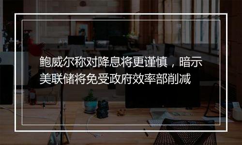 鲍威尔称对降息将更谨慎，暗示美联储将免受政府效率部削减