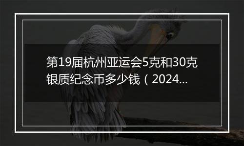 第19届杭州亚运会5克和30克银质纪念币多少钱（2024年12月05日）