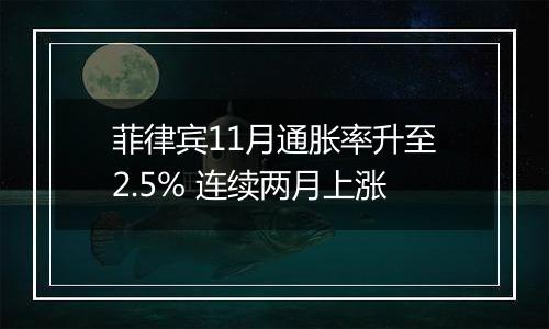 菲律宾11月通胀率升至2.5% 连续两月上涨