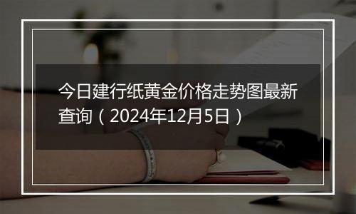 今日建行纸黄金价格走势图最新查询（2024年12月5日）