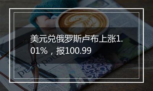 美元兑俄罗斯卢布上涨1.01%，报100.99