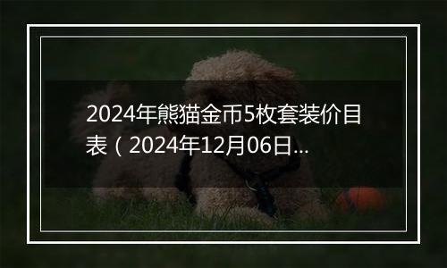 2024年熊猫金币5枚套装价目表（2024年12月06日）