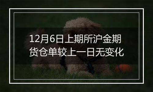 12月6日上期所沪金期货仓单较上一日无变化