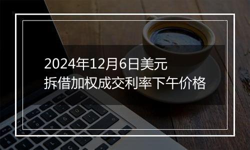 2024年12月6日美元拆借加权成交利率下午价格