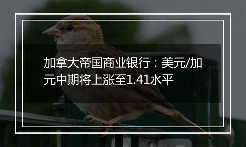 加拿大帝国商业银行：美元/加元中期将上涨至1.41水平