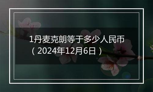 1丹麦克朗等于多少人民币（2024年12月6日）