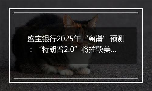 盛宝银行2025年“离谱”预测：“特朗普2.0”将摧毁美元